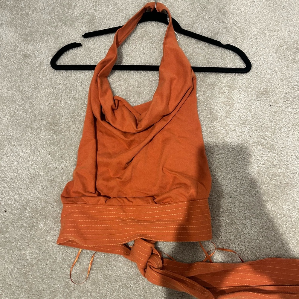 Zara Orange Halter Top
